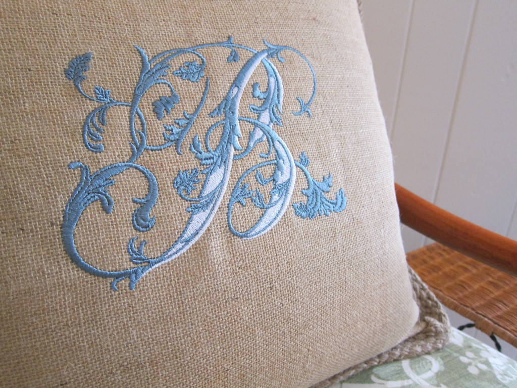 B Embroidery Pillow