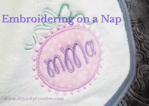 Don't be afraid to embroider on a fluffy item!